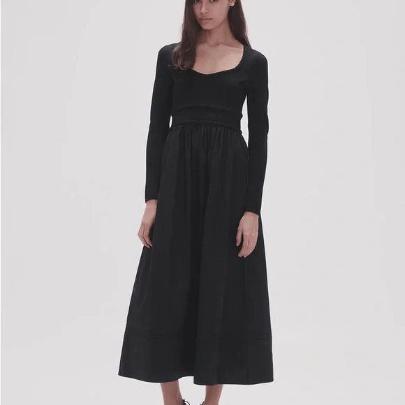 chinese dress ladies Aje Cordelia Corseted Maxi Dress, Black – Plus One Dress Hire main image 0
